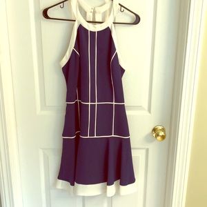 Navy and white cocktail dress